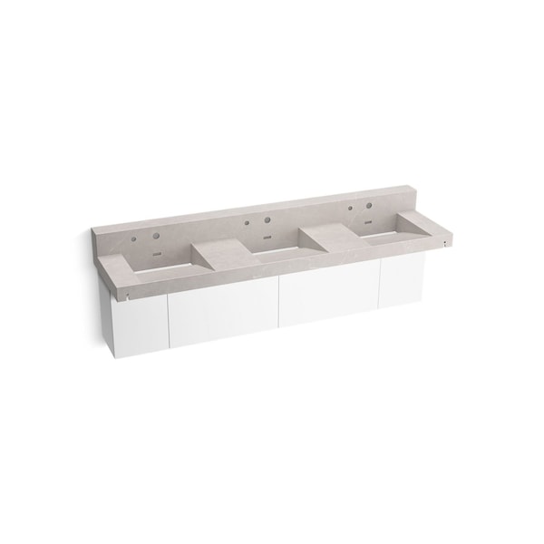Kohler Constellation 90In Wall-Mount Basin Lavatory System With Backsplash In Desertsilver 81026-BPW-KED - main